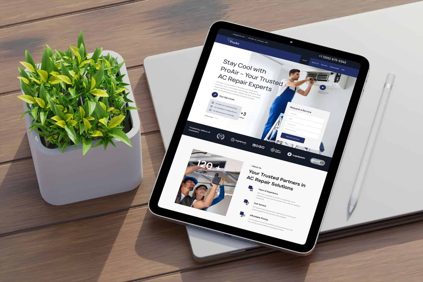 ProAir – Online AC Repair Booking System Website tablet mode by Abdul Karim Rony