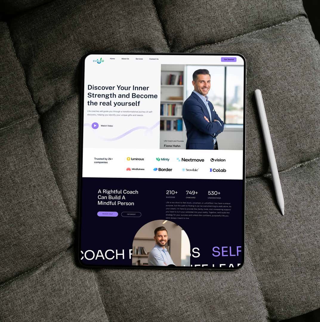 EVOLVU – Websites Mockup of tablet mode by Abdul Karim Rony