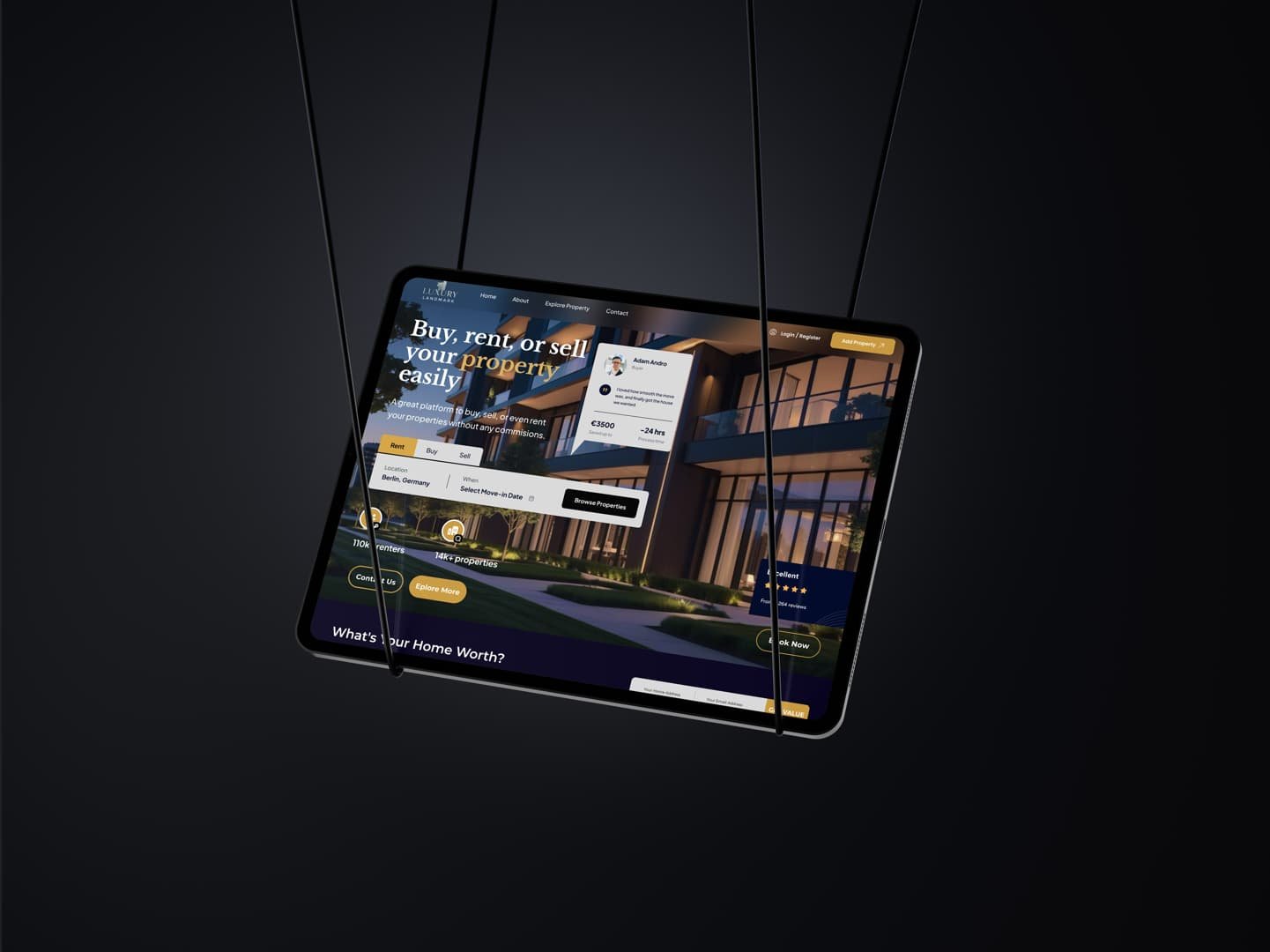Luxury Landmark – Branding and Website Design tablet view by Abdul Karim Rony